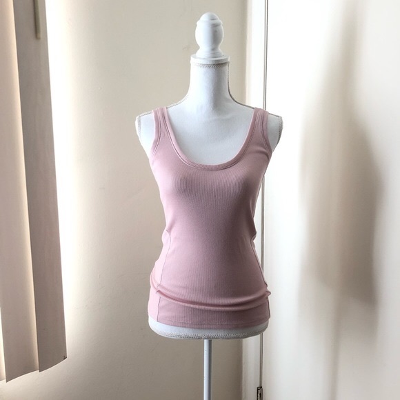 Theory Scoop neck pretty in pink cotton tank; size S - Picture 3 of 8